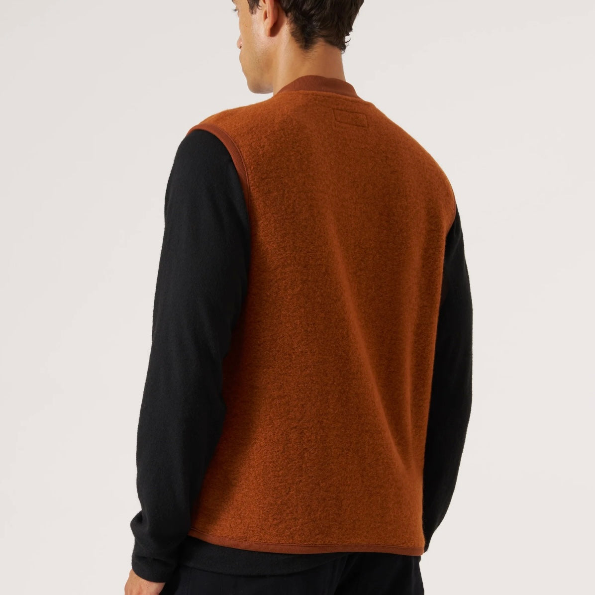 Universal Works Rust Fleece Zip Waistcoat