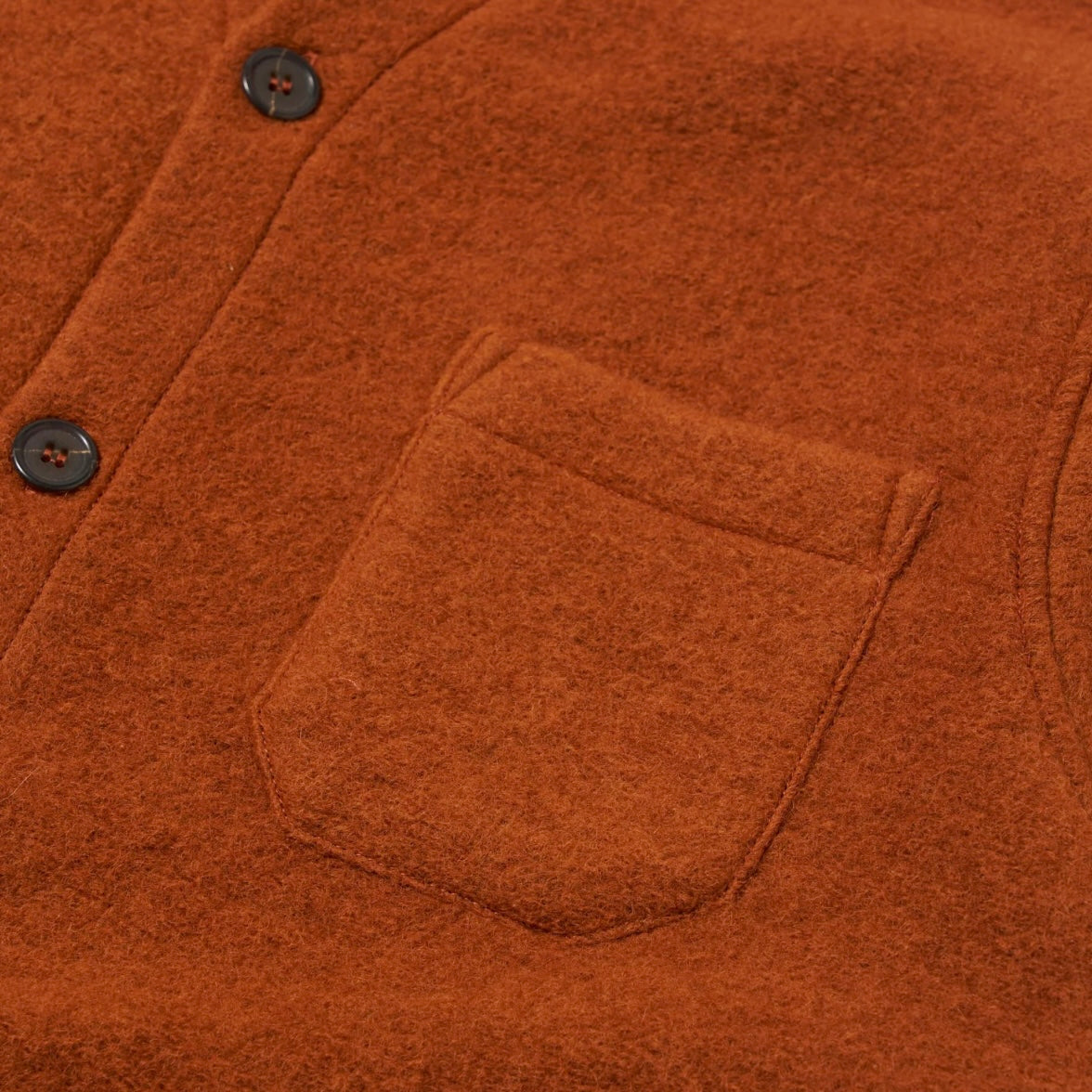 Universal Works Rust Fleece Cardigan