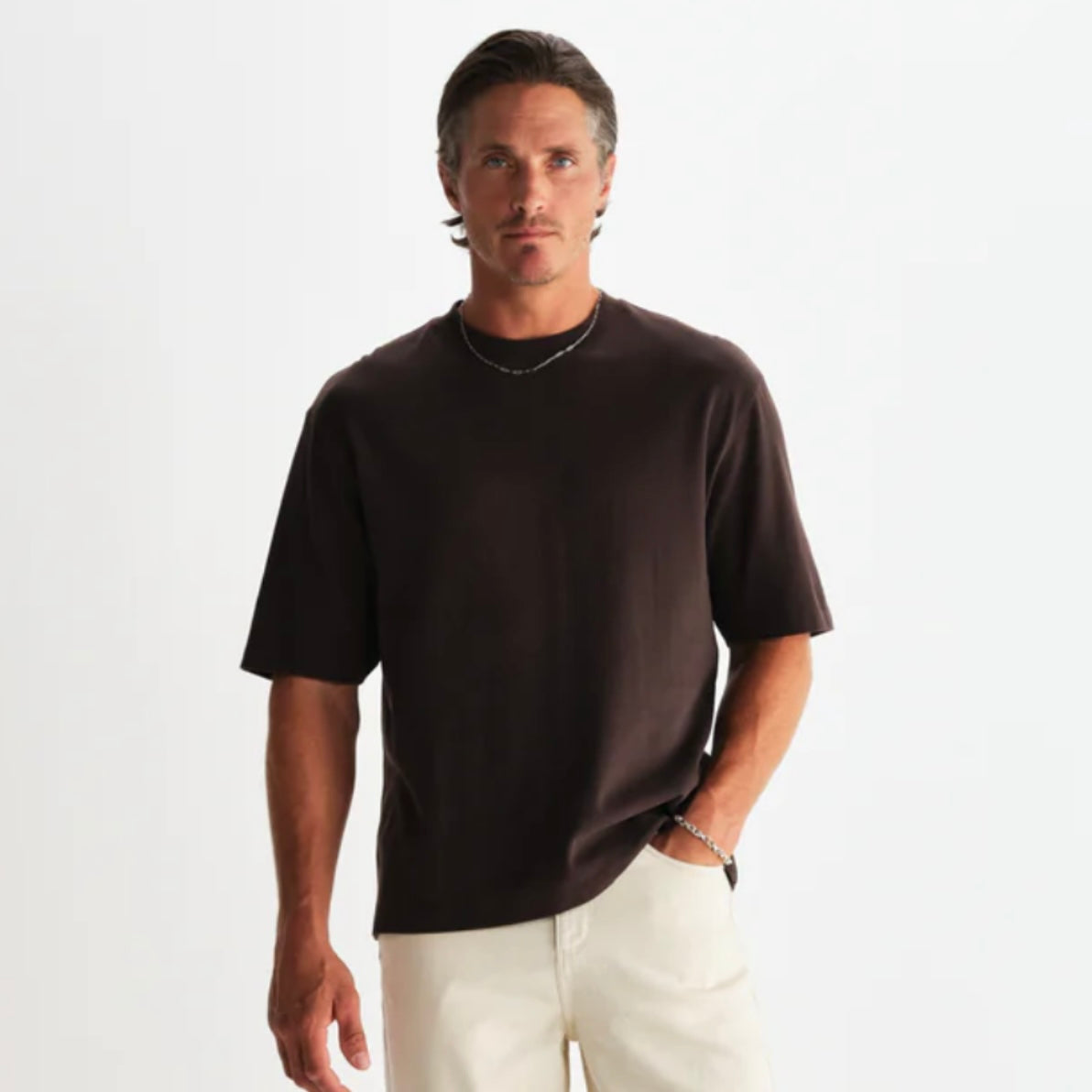 Wax London Milton SS Tee Dark Brown