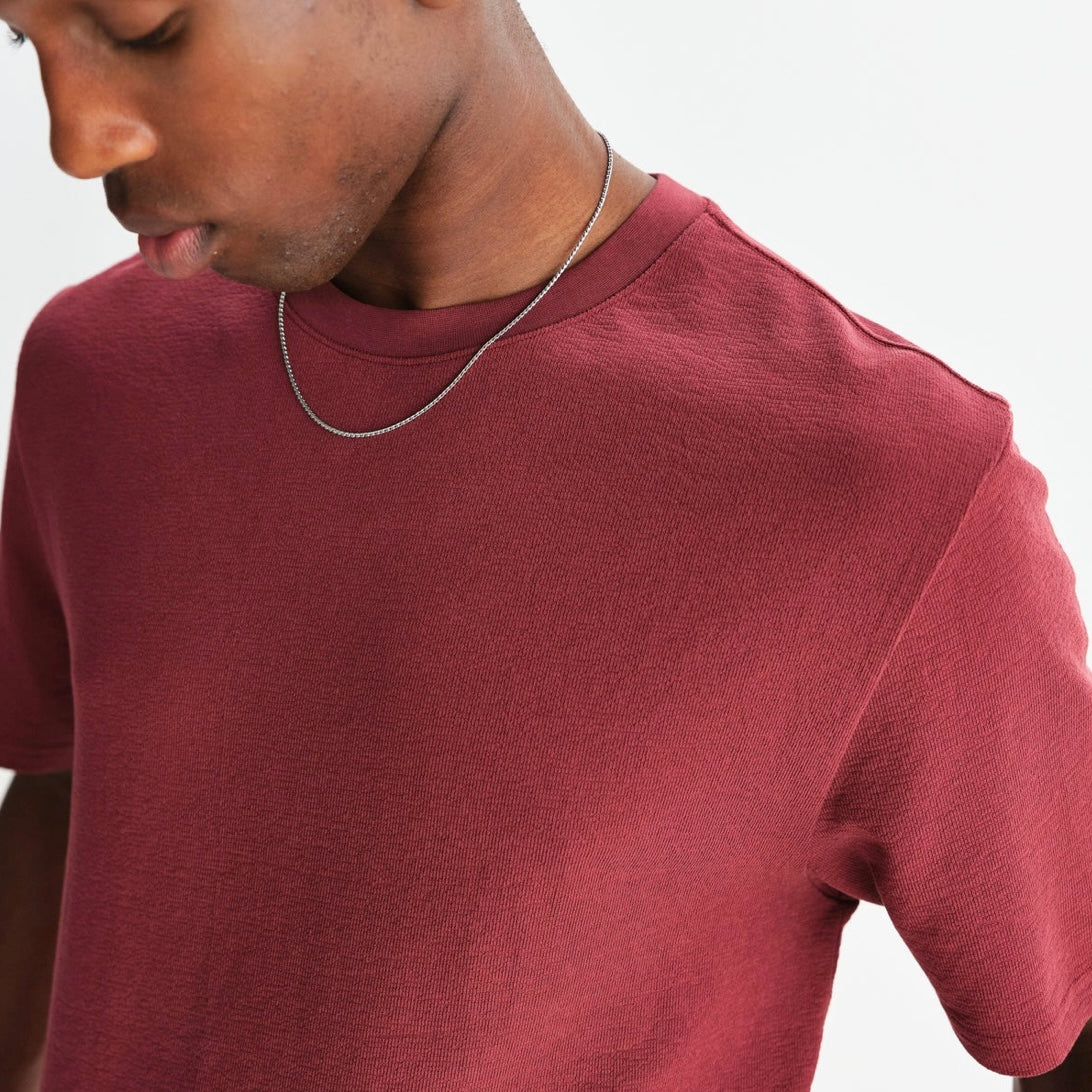 Wax London Dean SS Tee Burgundy
