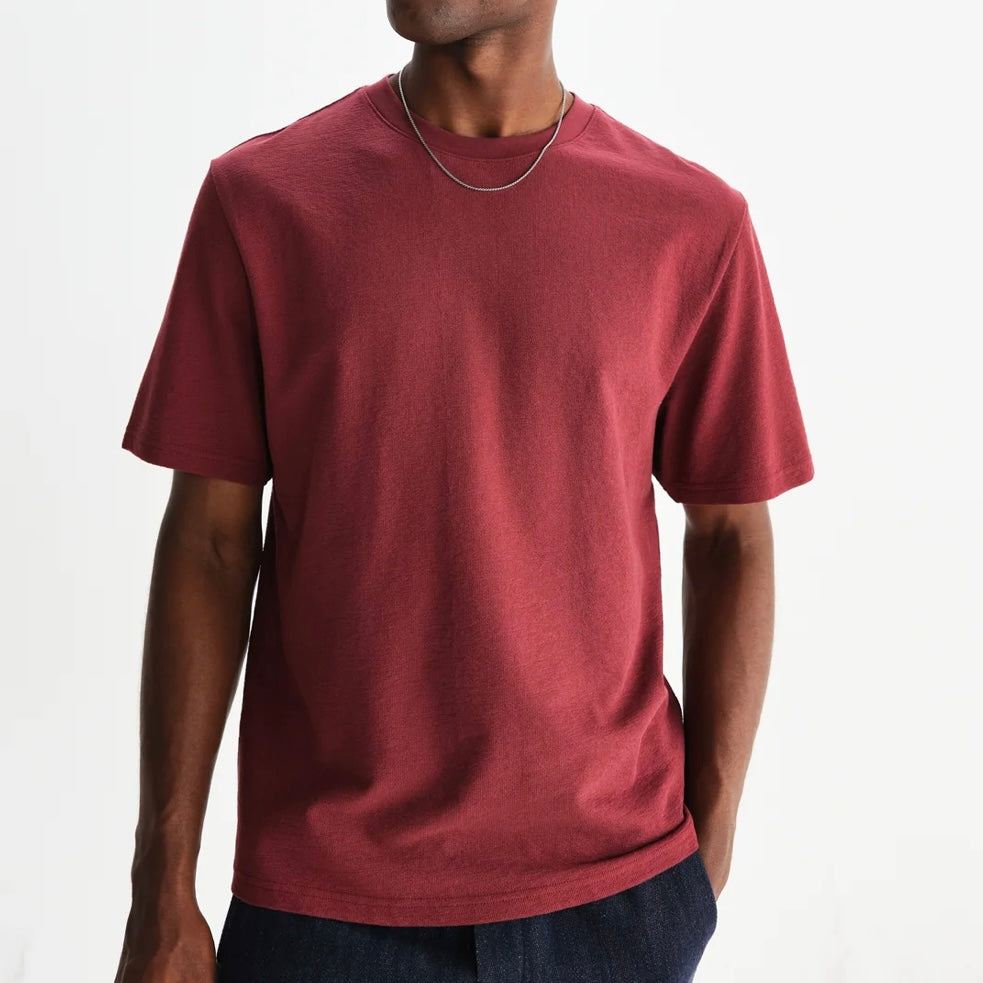 Wax London Dean SS Tee Burgundy