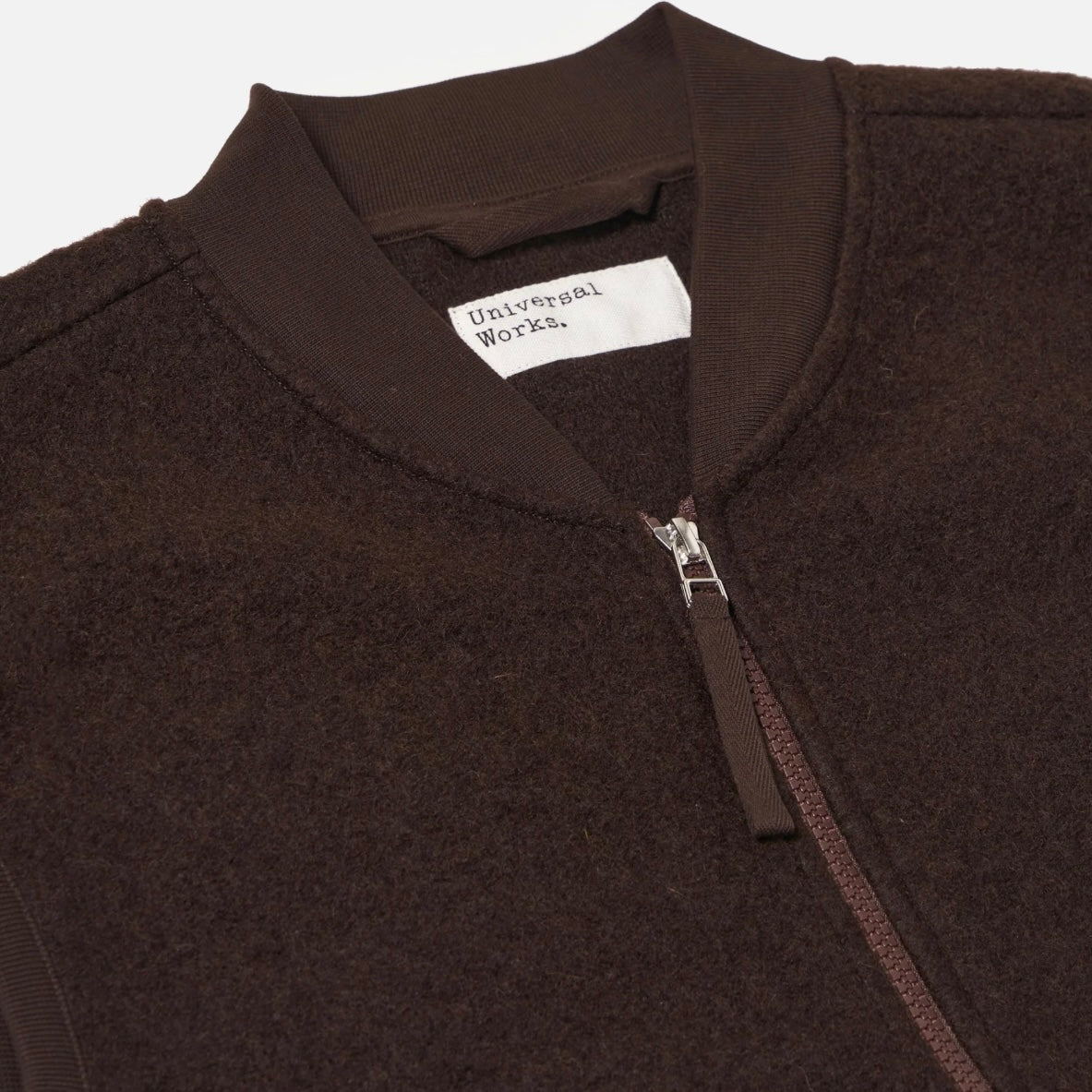 Universal Works Brown Fleece Zip Waistcoat