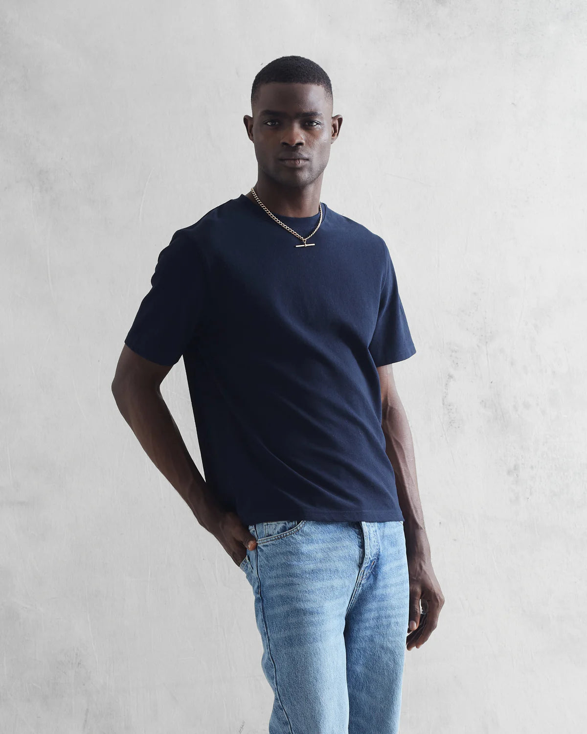 Wax London Dean Core T Shirt Navy