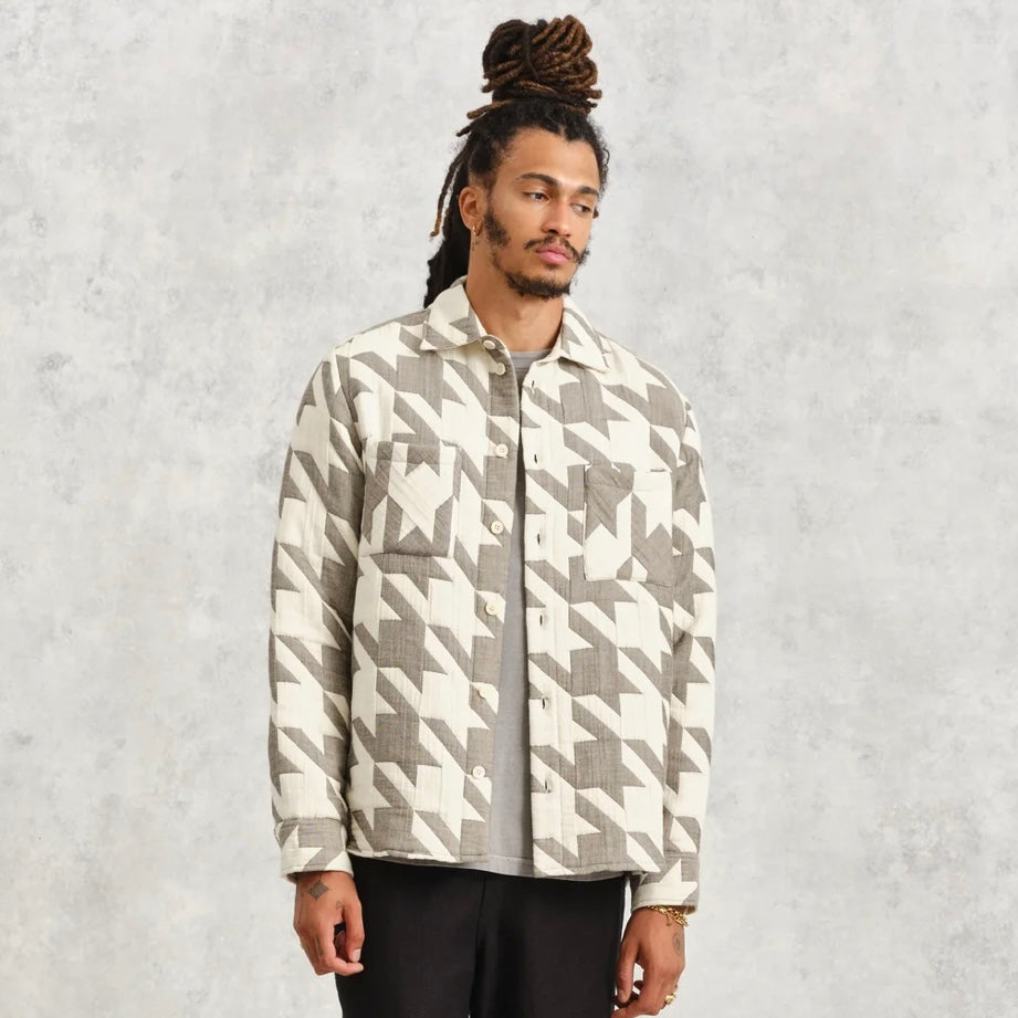 Wax London Whiting Overshirt Houndstooth Quilt SS24