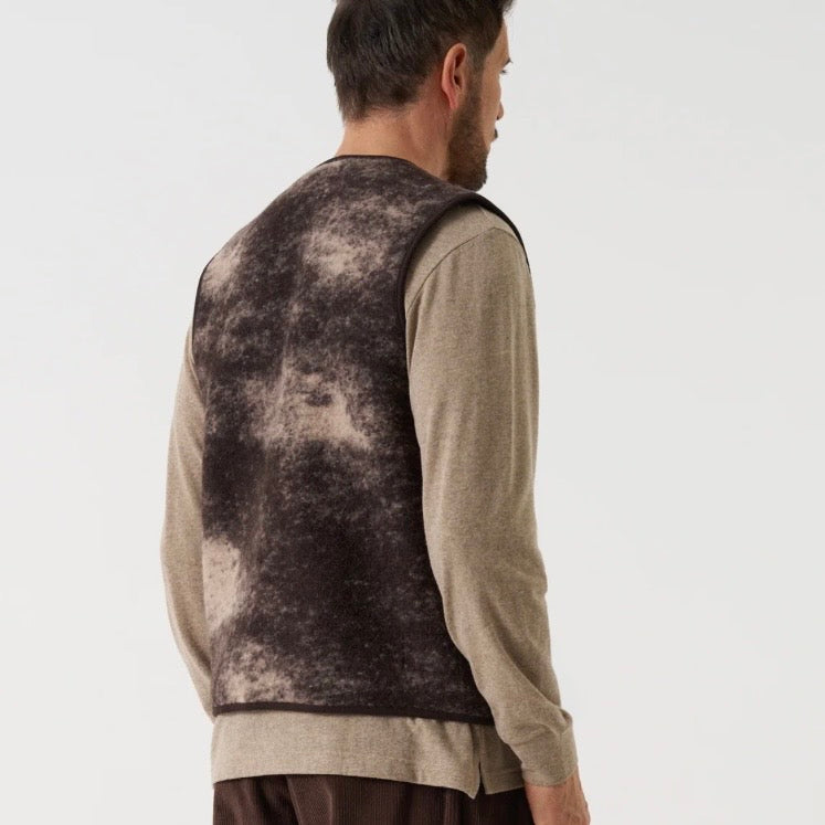 Universal Works Cloud camo Zip Gilet