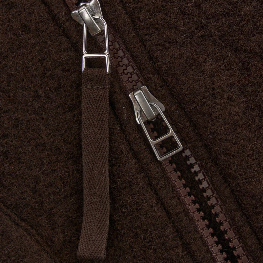 Universal Works Brown Fleece Zip Waistcoat