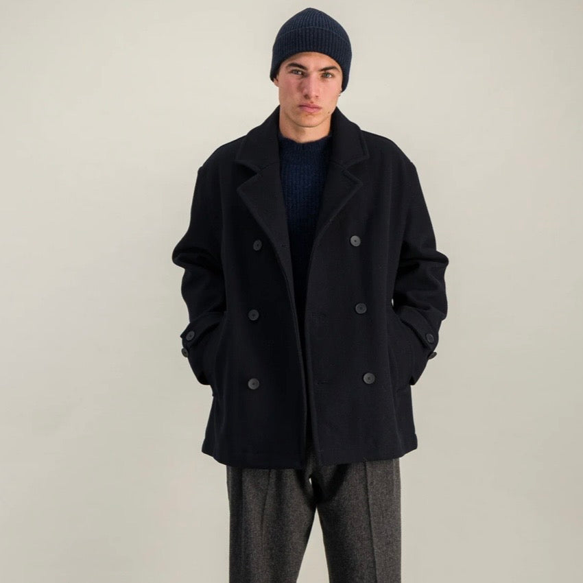 Parages Navy Caban Coat