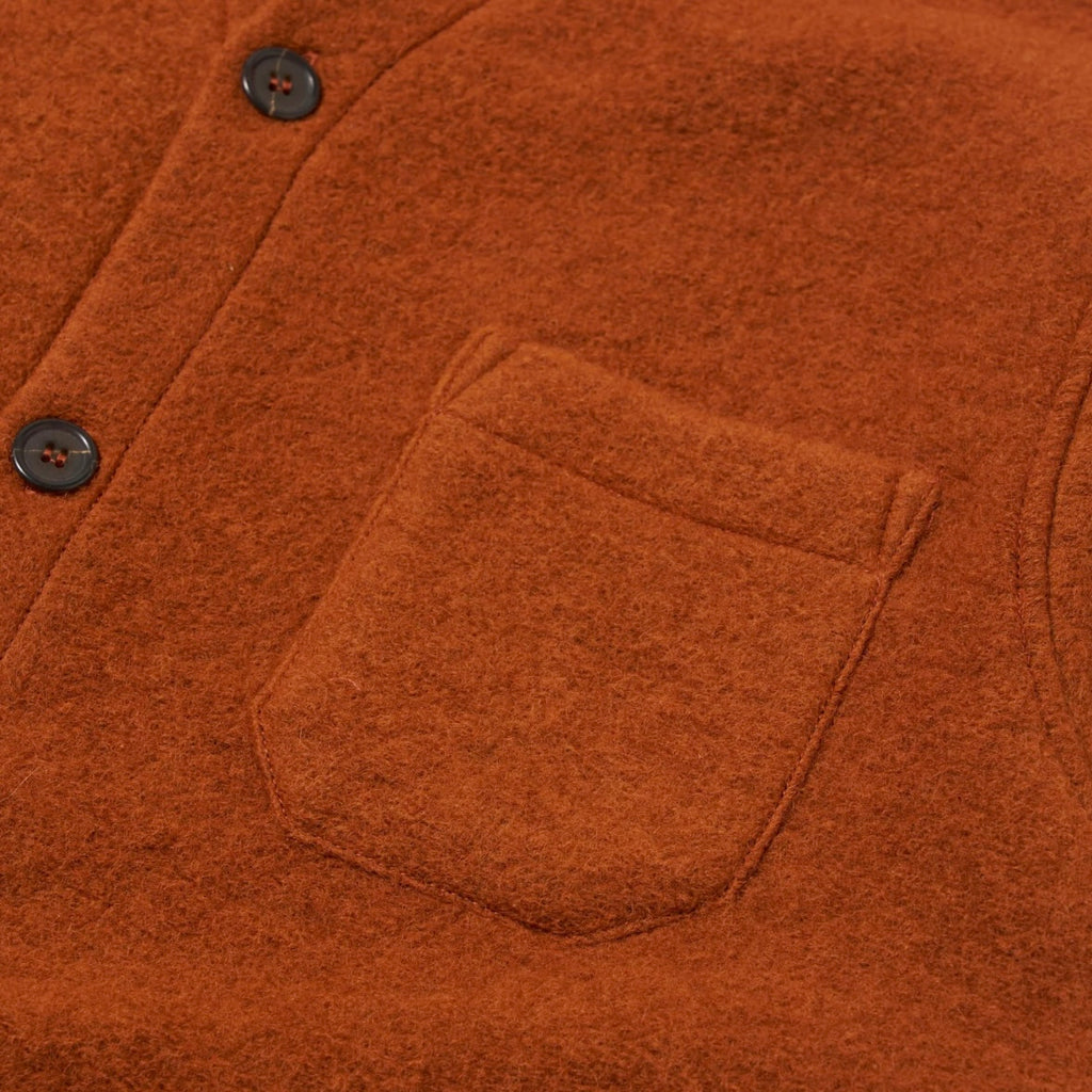 Universal Works Rust Fleece Cardigan