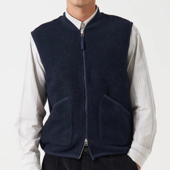 Universal Works Zip Waistcoat Navy