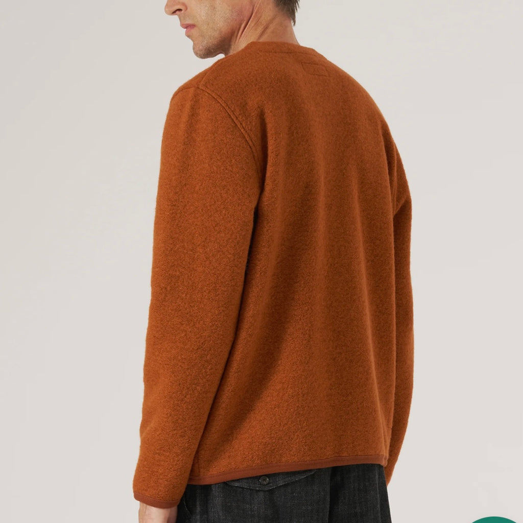 Universal Works Rust Fleece Cardigan