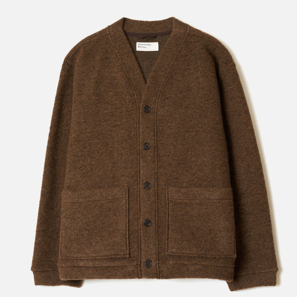 Universal Works Advance Cardigan Brown Marl
