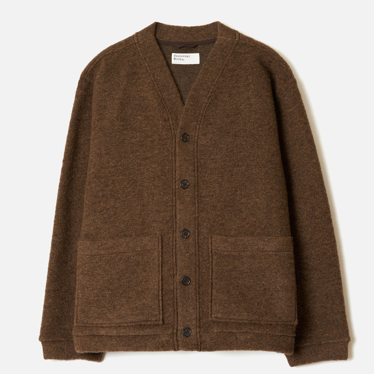 Universal Works Advance Cardigan Brown Marl