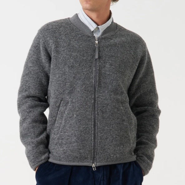 Universal Works Zip Bomber Grey Marl
