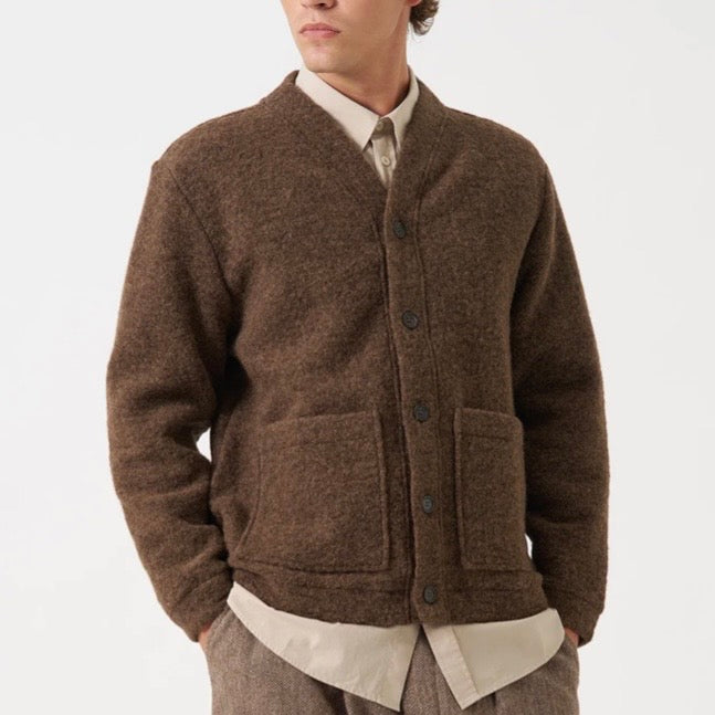 Universal Works Advance Cardigan Brown Marl