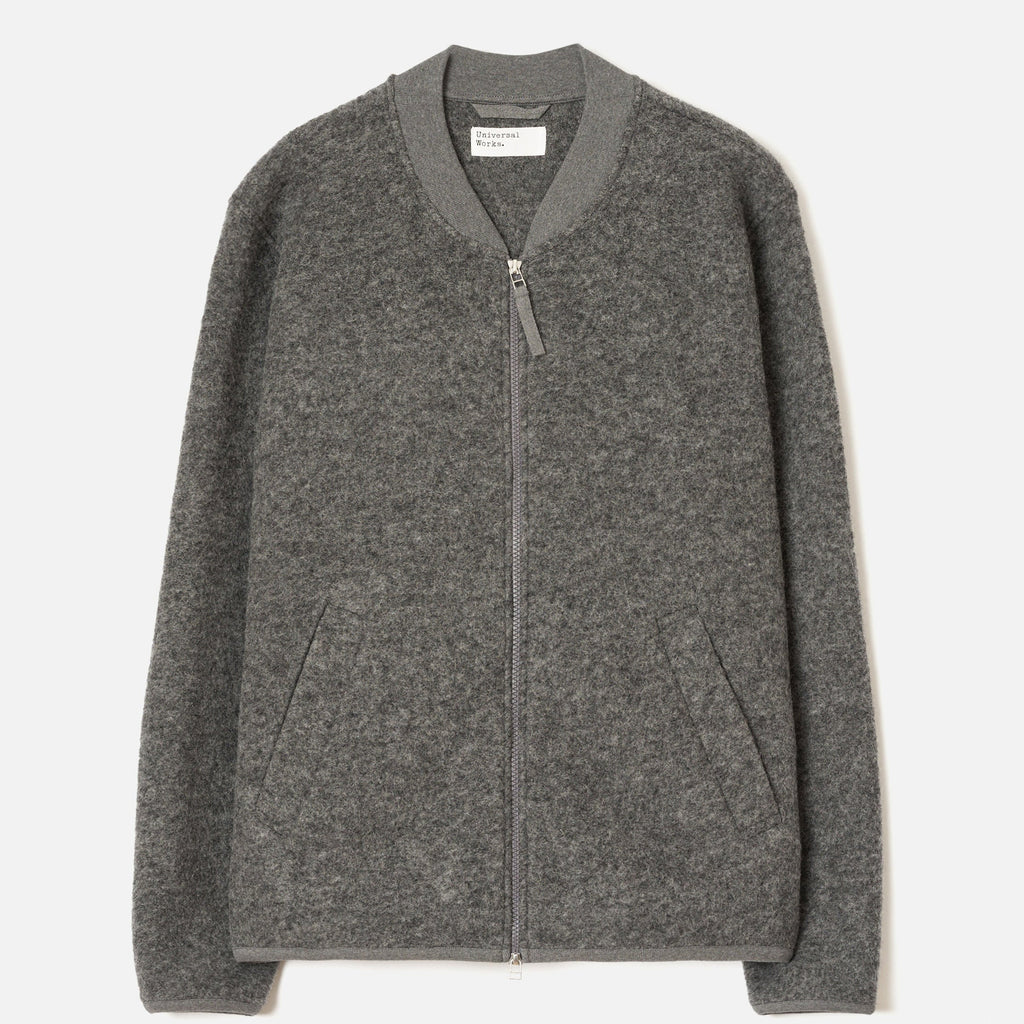 Universal Works Zip Bomber Grey Marl