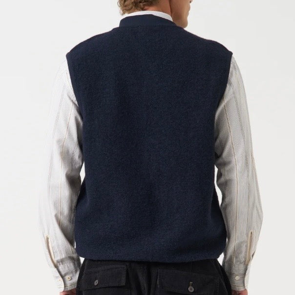 Universal Works Zip Waistcoat Navy