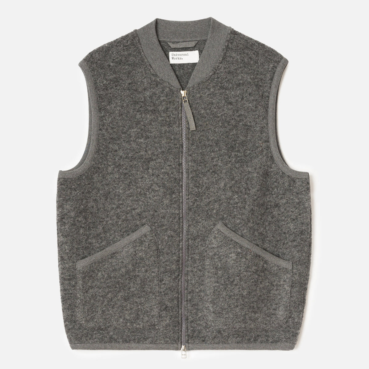 Universal Works Zip Waistcoat Grey Marl