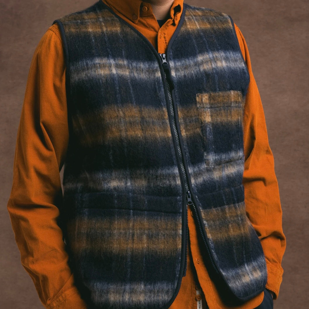 Kestin Bute Vest Navy Check
