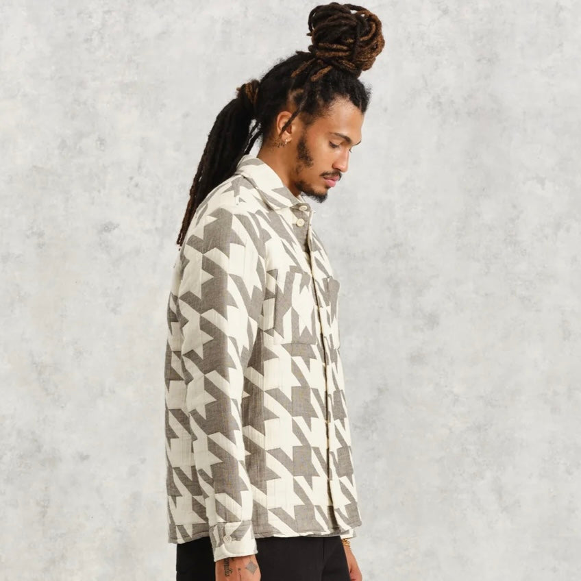 Wax London Whiting Overshirt Houndstooth Quilt SS24