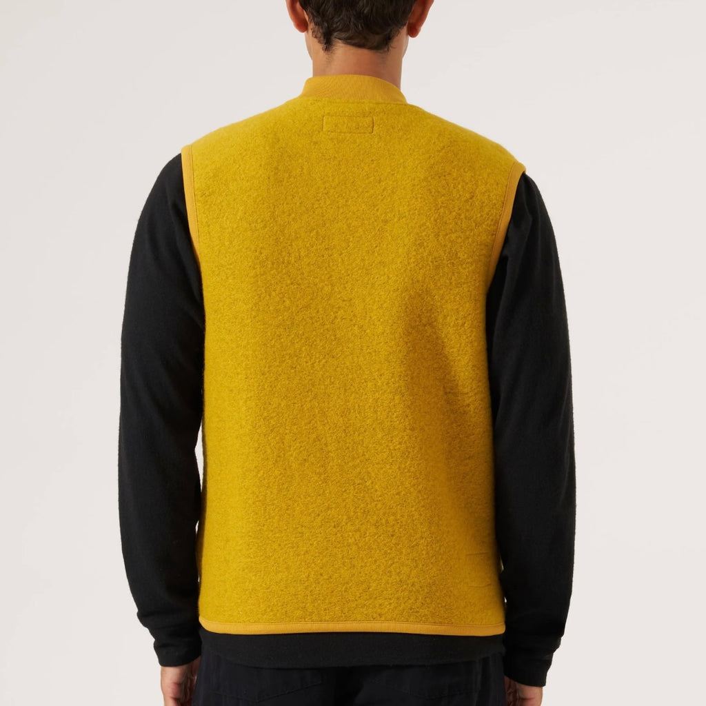 Universal Works Yellow Fleece Zip Waistcoat