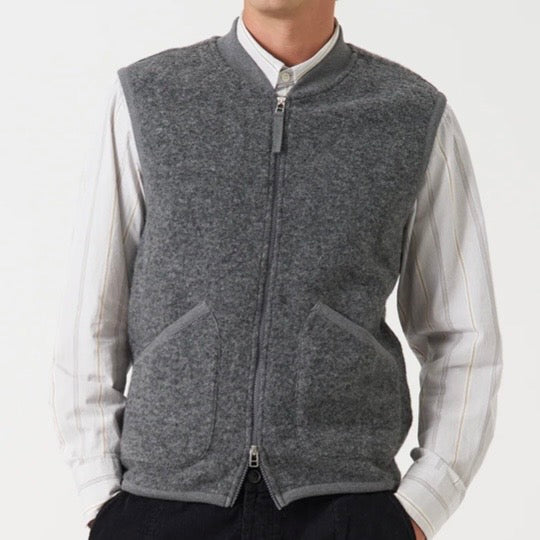 Universal Works Zip Waistcoat Grey Marl