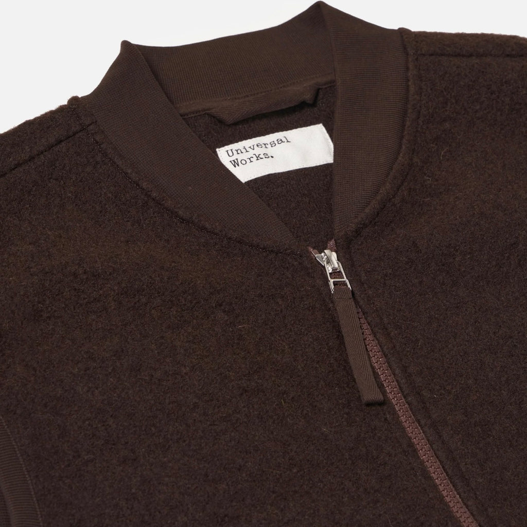 Universal Works Brown Fleece Zip Waistcoat