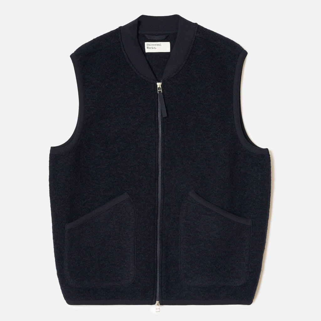 Universal Works Zip Waistcoat Navy
