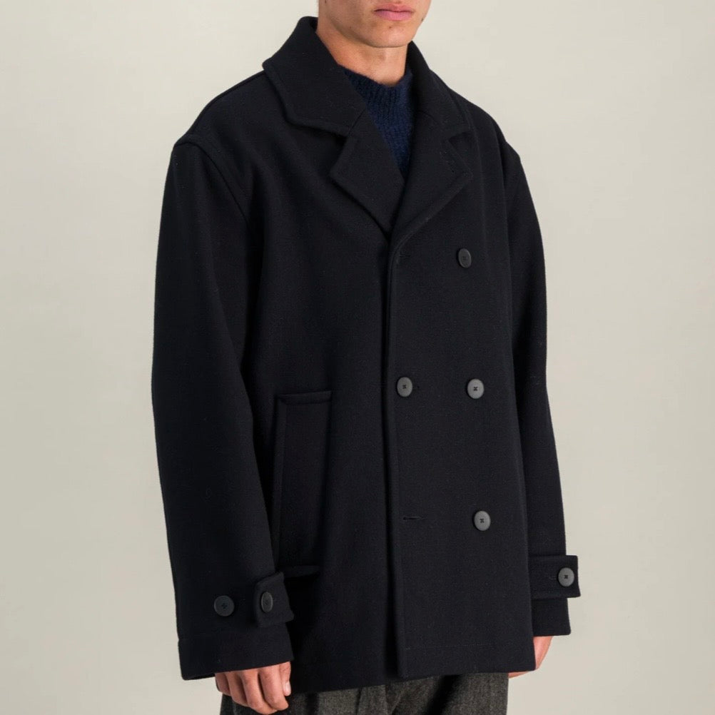 Parages Navy Caban Coat