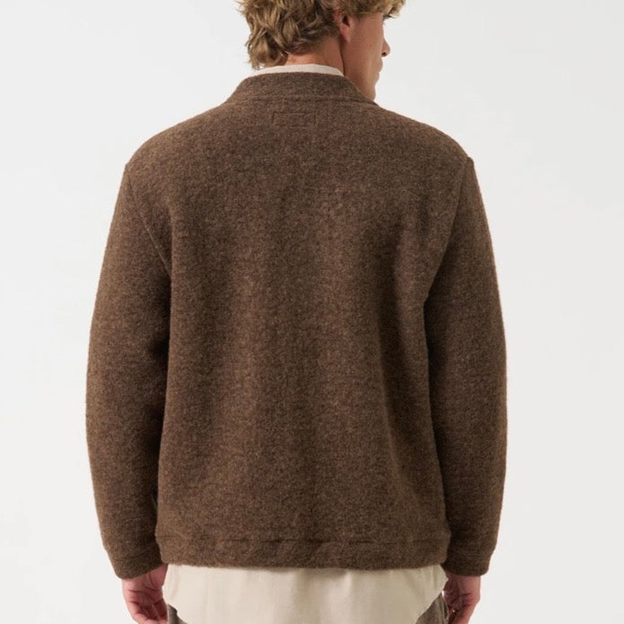 Universal Works Advance Cardigan Brown Marl