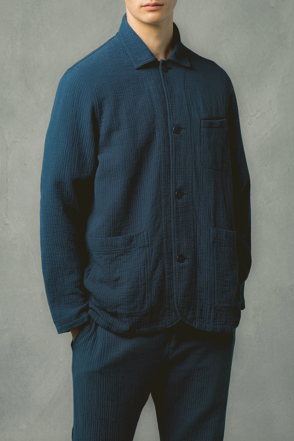 Kestin Huntly Jacket Textured Navy