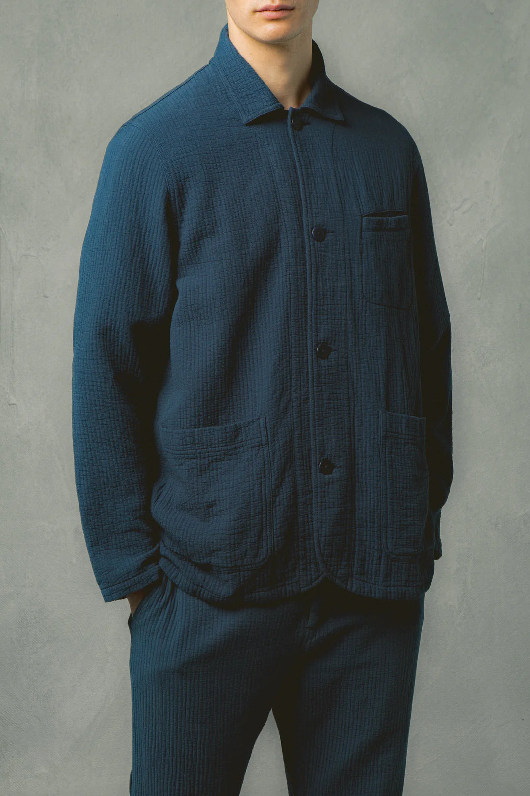 Kestin Huntly Jacket Textured Navy